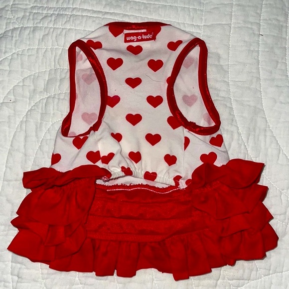 🆕 Ruffle Dress Red Hearts & Satin Bow - Picture 2 of 5